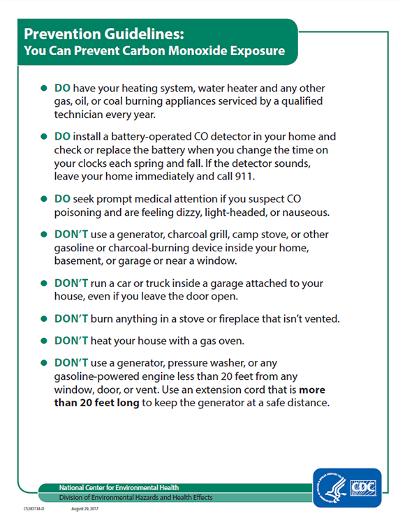Carbon Monoxide Poisoning Infographic